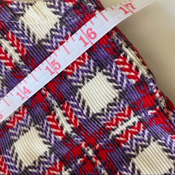 Vintage Corduroy Sleeveless Mini Dress Check Print Pink, Purple, and Cream - Picture 7 of 7